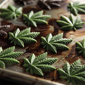Schokoladenblätter in Cannabisblatt-Form, Rezept aus Richtig Verbacken