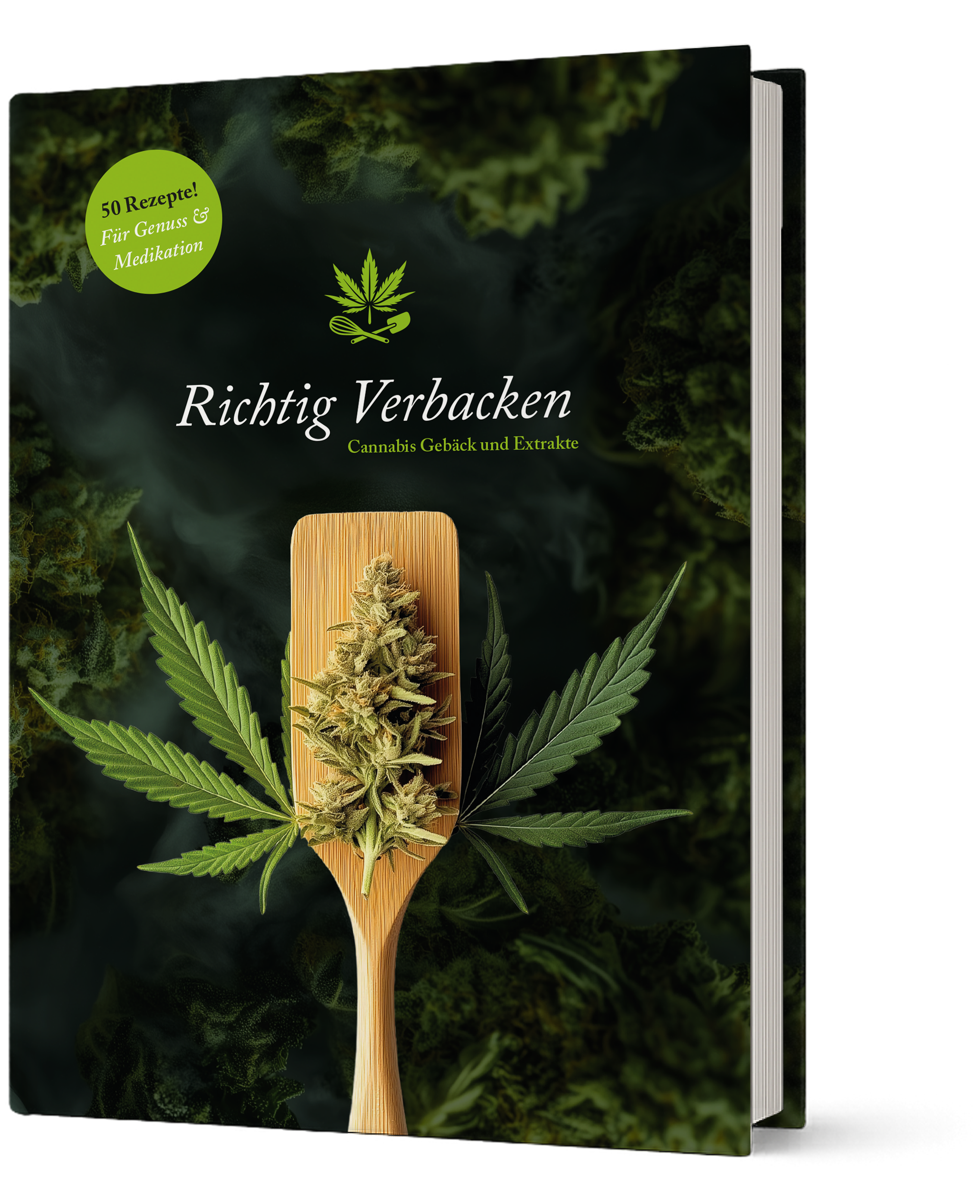 Buchcover von Richtig Verbacken, Hardcover-Backbuch für Cannabis-Edibles